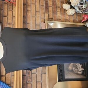 Eileen Fisher Classic Black 100% Silk Mock Neck Sleeveless Top Flowy Soft Size L